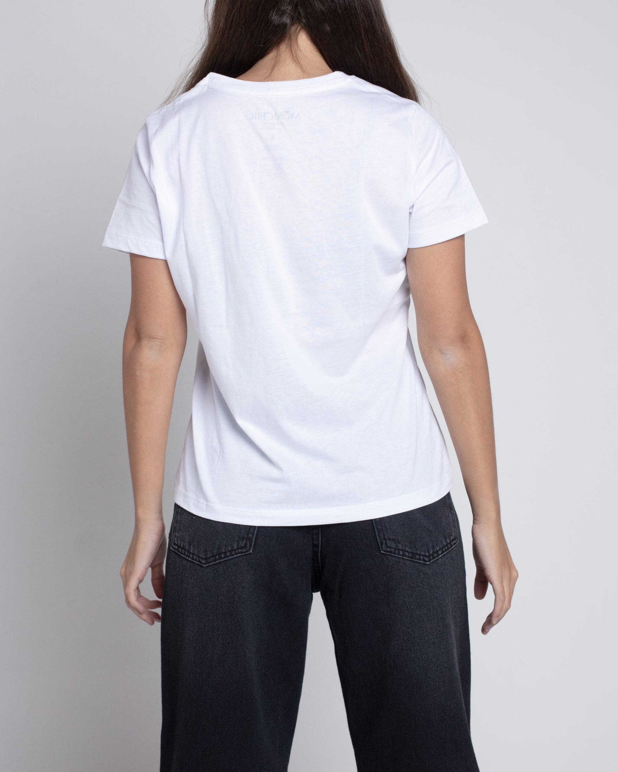 Polera Blanca algodón pima estampada