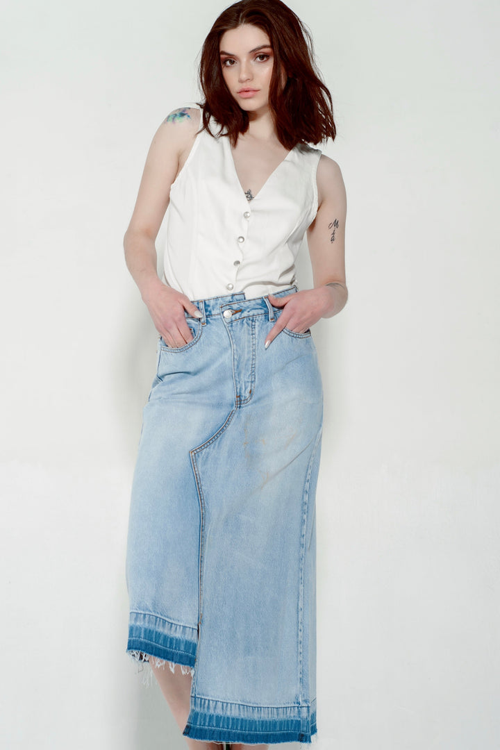 Falda Asimétrica Azul