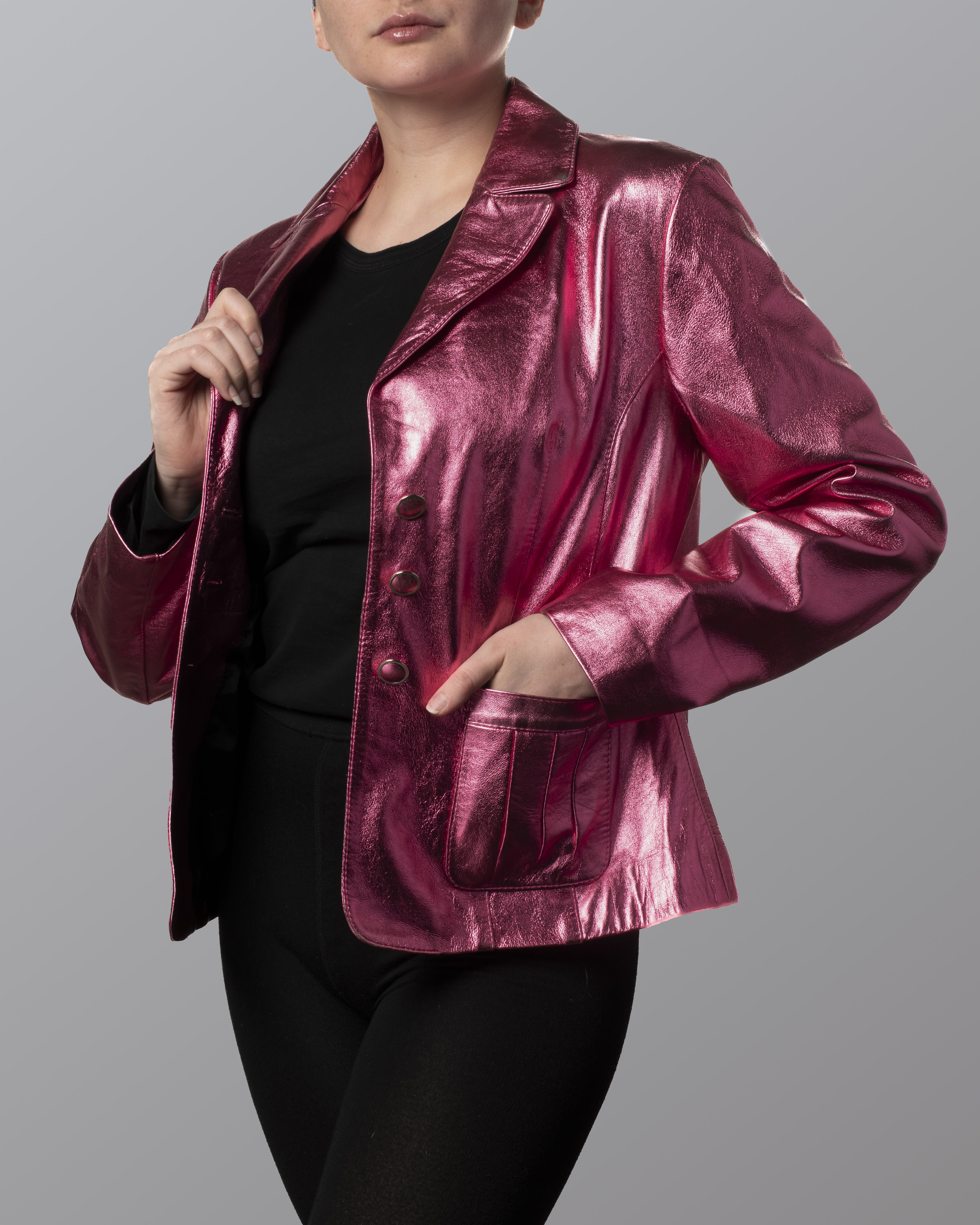 Bleazer fucsia cuero