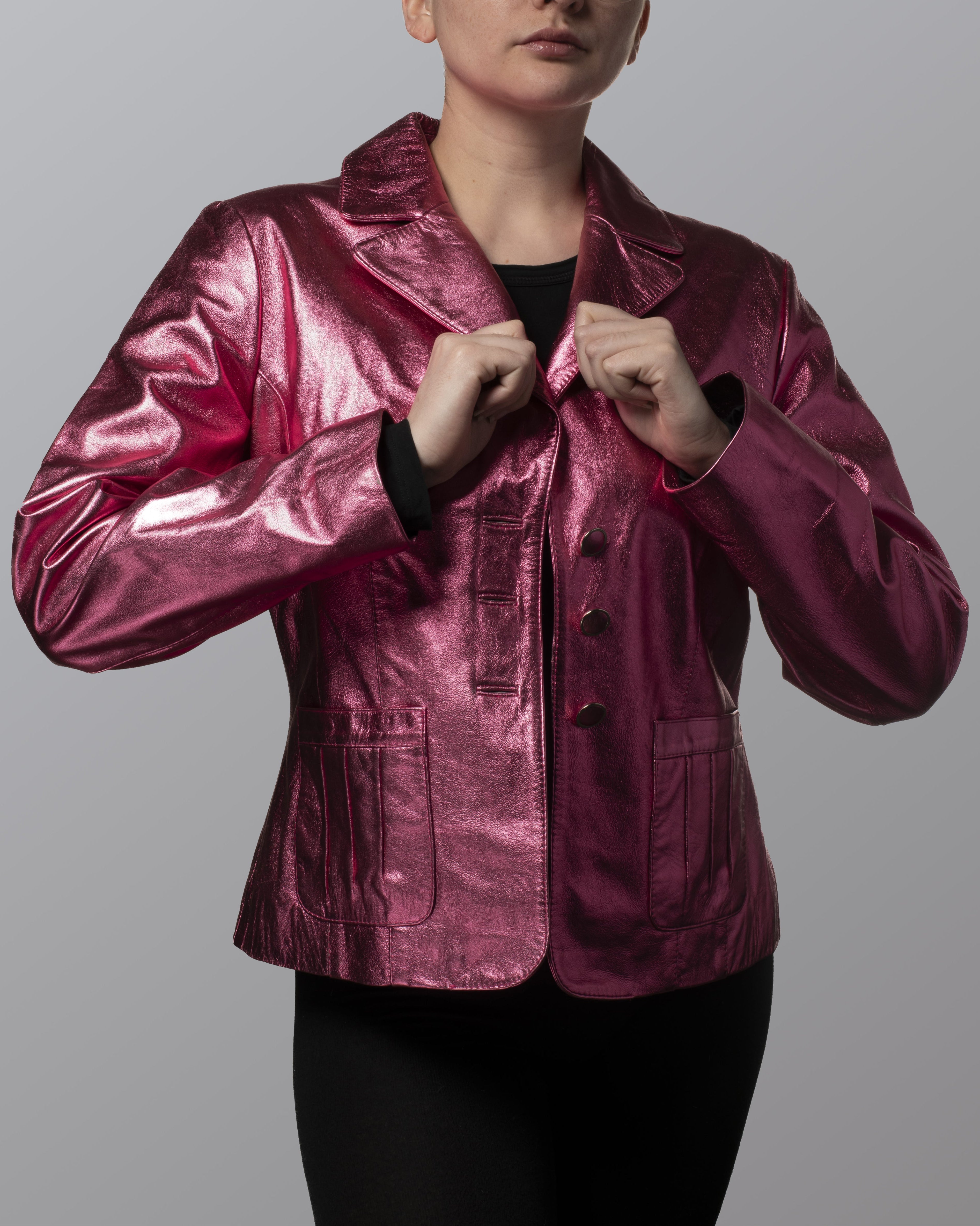 Bleazer fucsia cuero