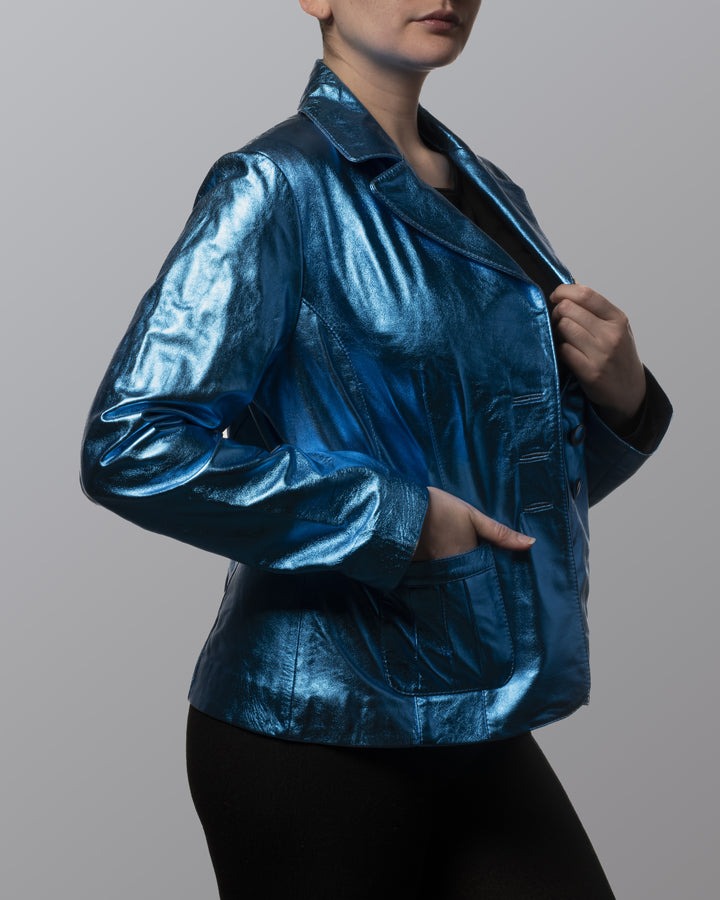 Bleazer azul cuero