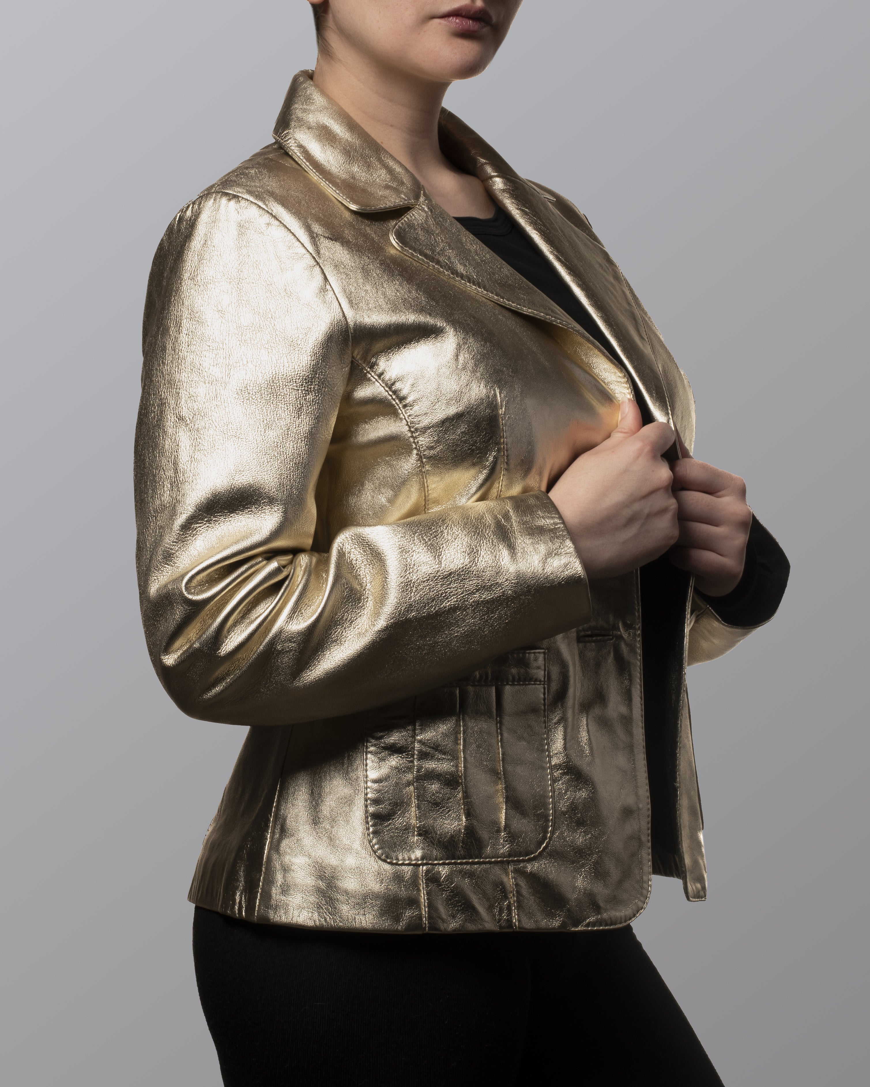 Bleazer dorado claro cuero