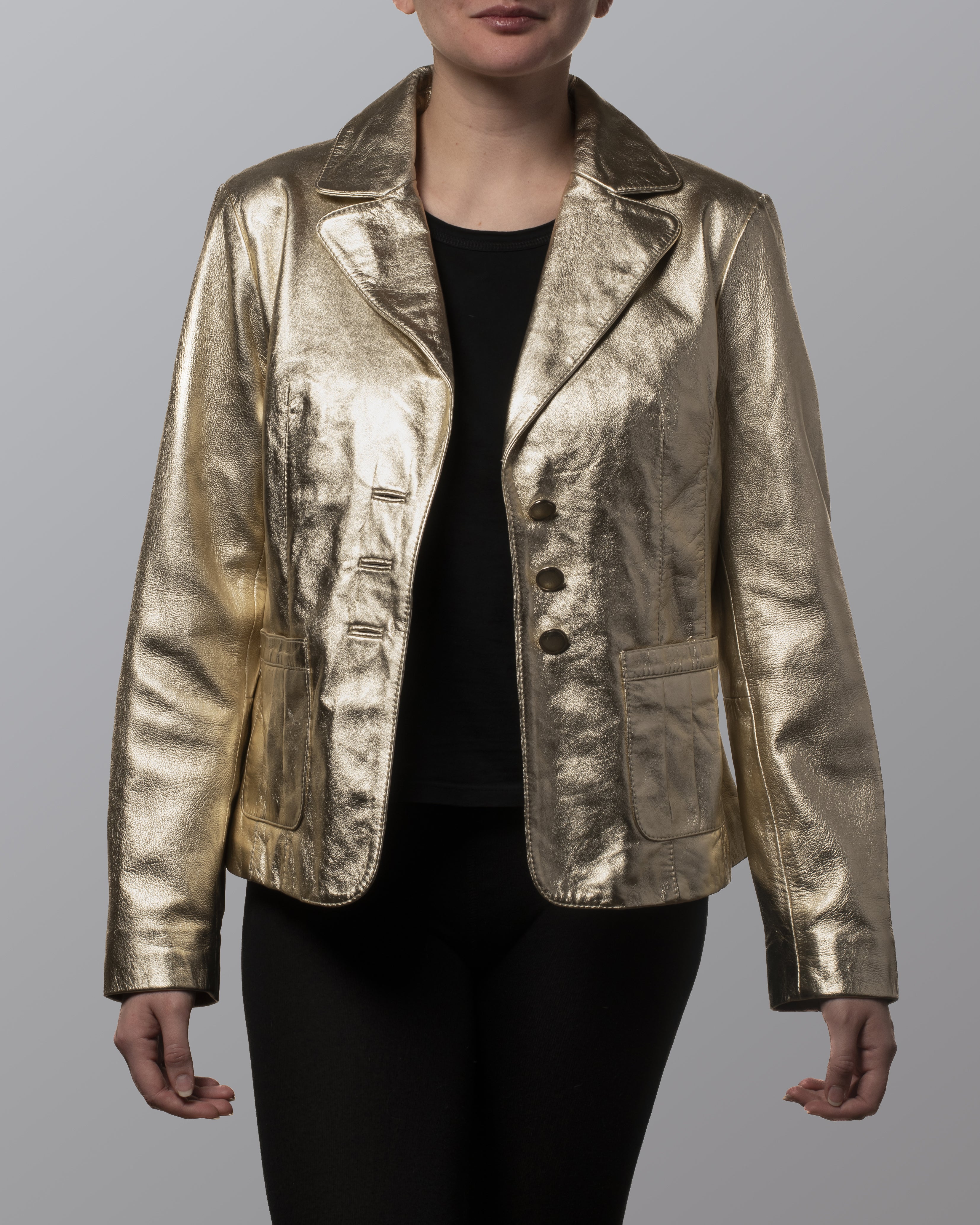 Bleazer dorado claro cuero