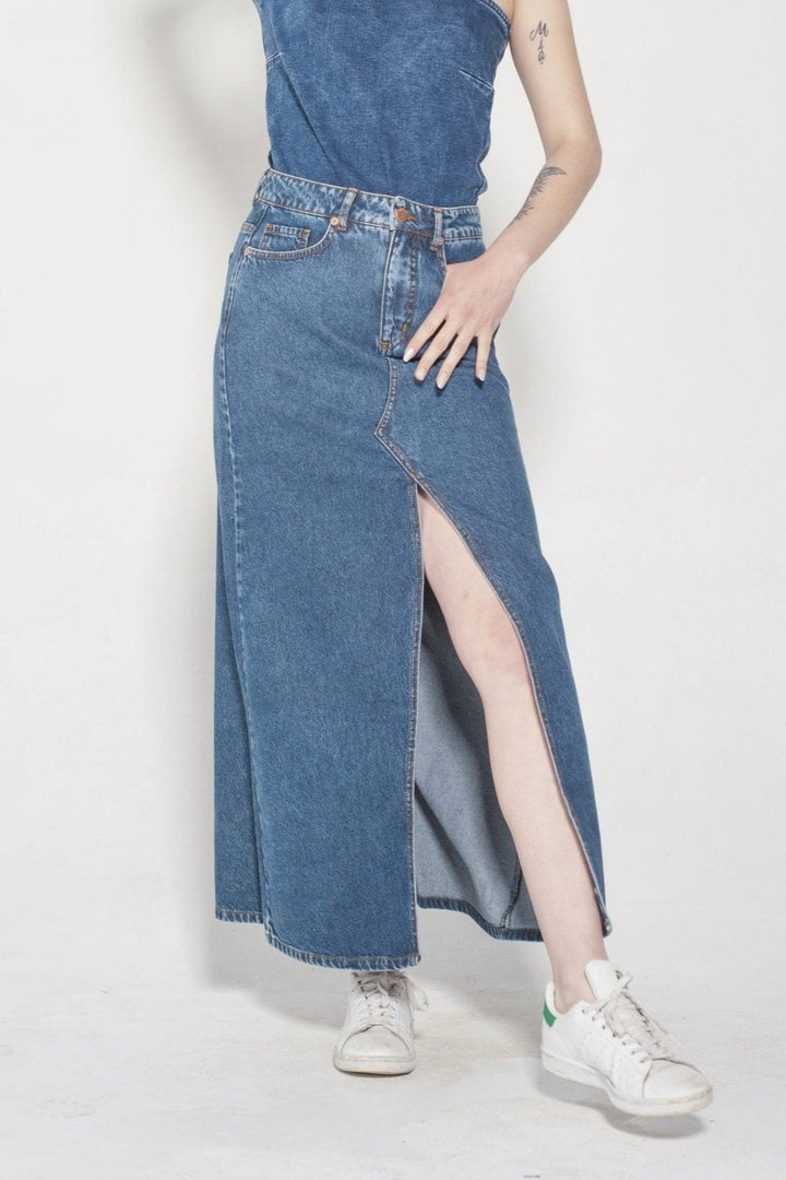 Falda Evase Azul
