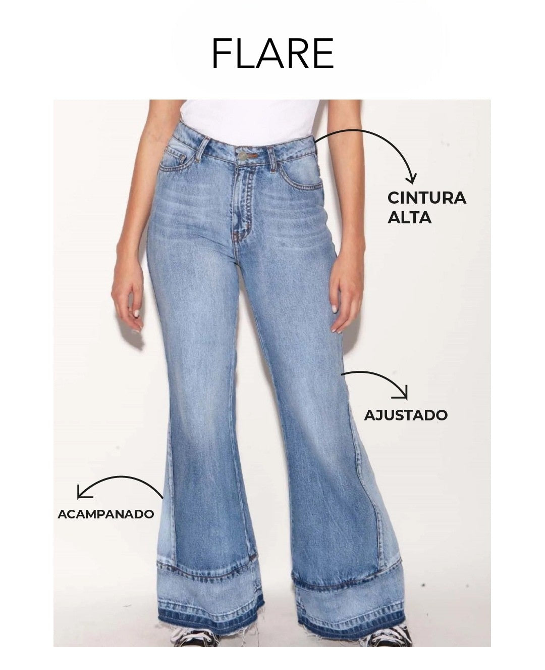 Jeans Ella Flare Metalizado Plata