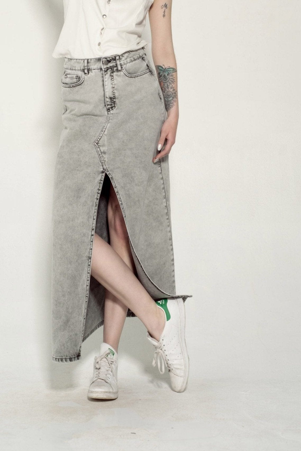 Falda Evase Gris