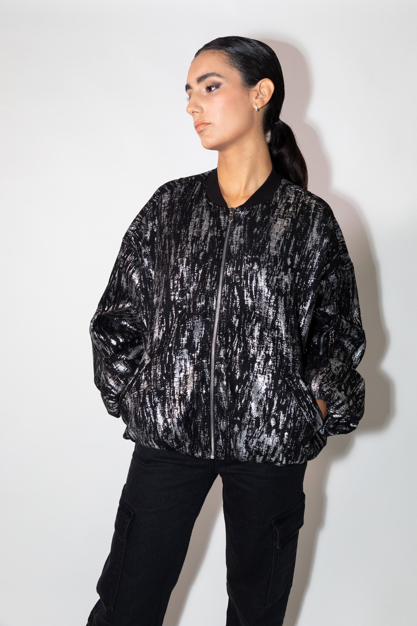 Chaqueta Bomber Folea Negra