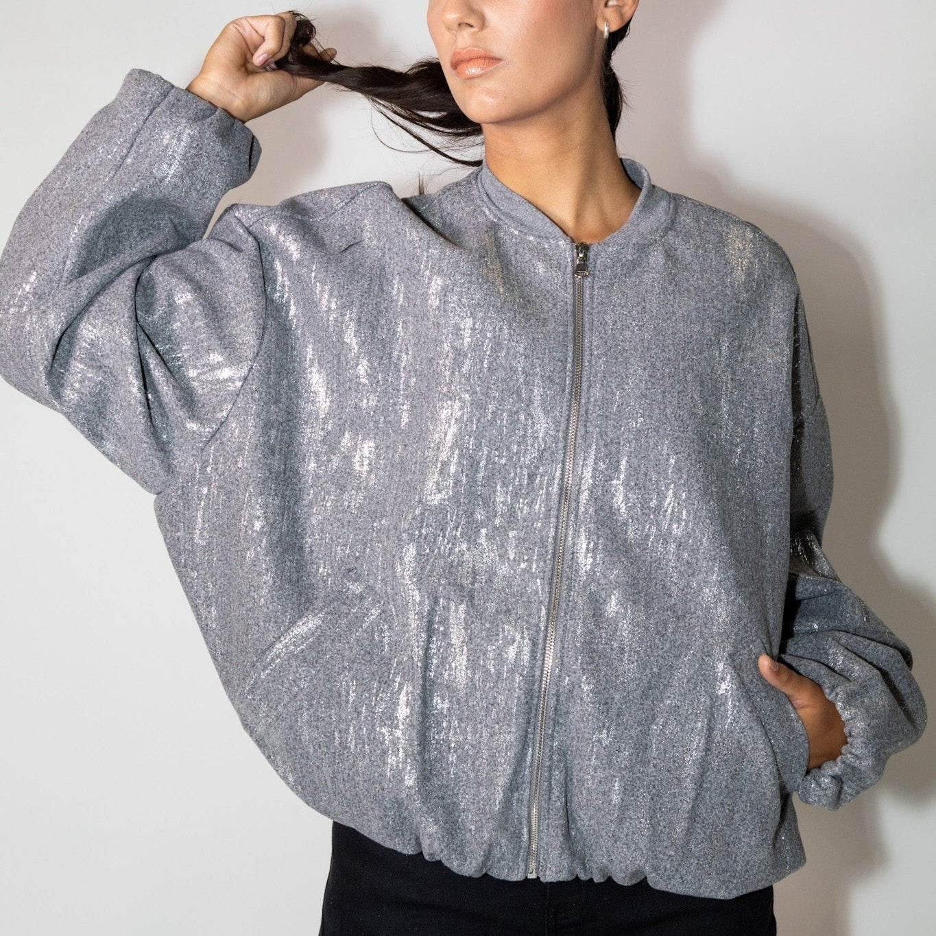 Chaqueta Bomber Folea Gris
