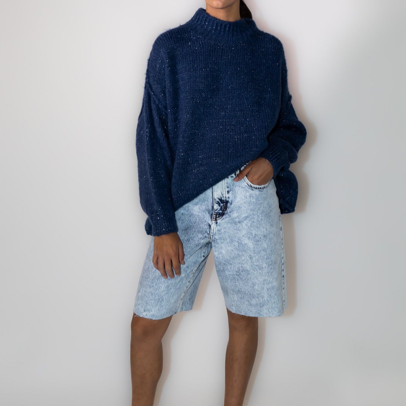 Sweater Lana Lurex azul