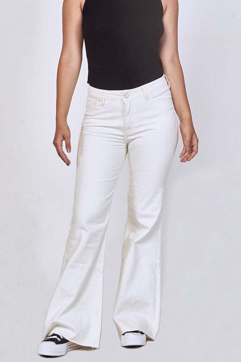 Jeans Flare Pepa Blanco