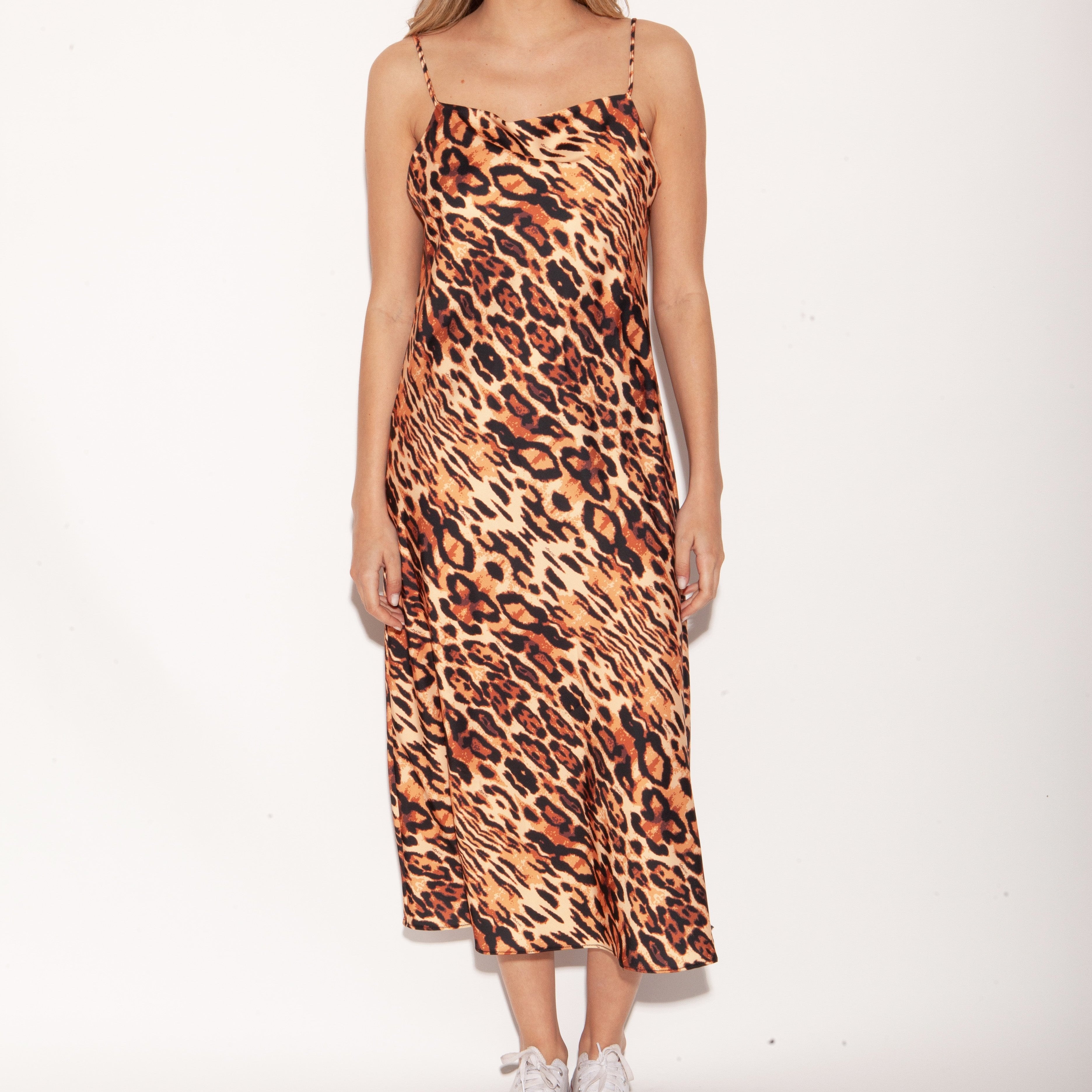 VESTIDO ROSALIA ANIMAL BEIGE