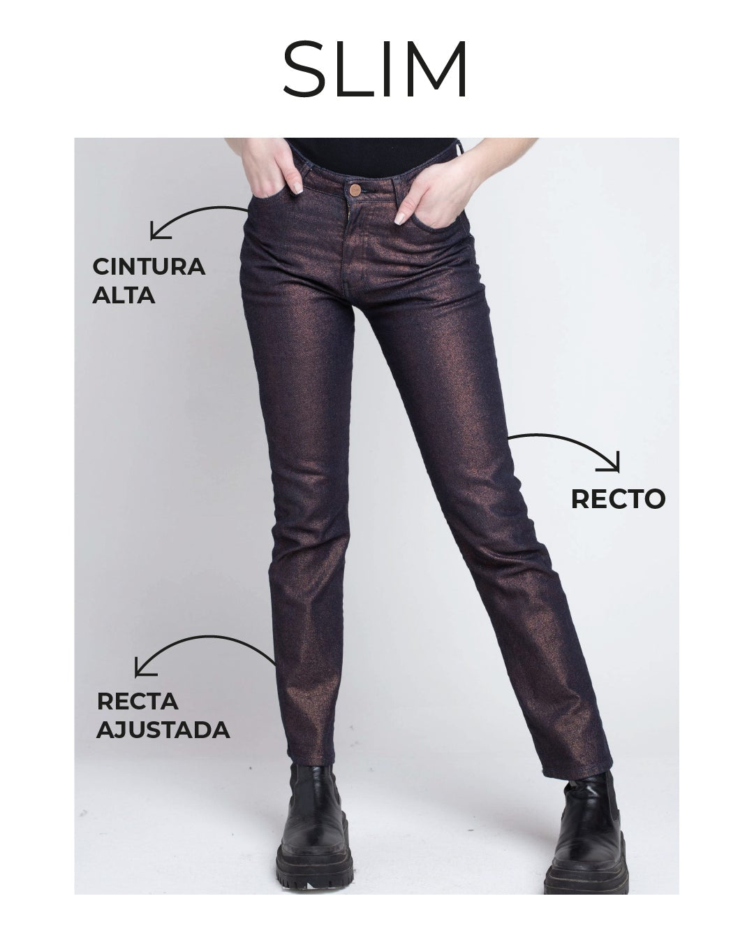 Jeans Metalizado Cobre Slim