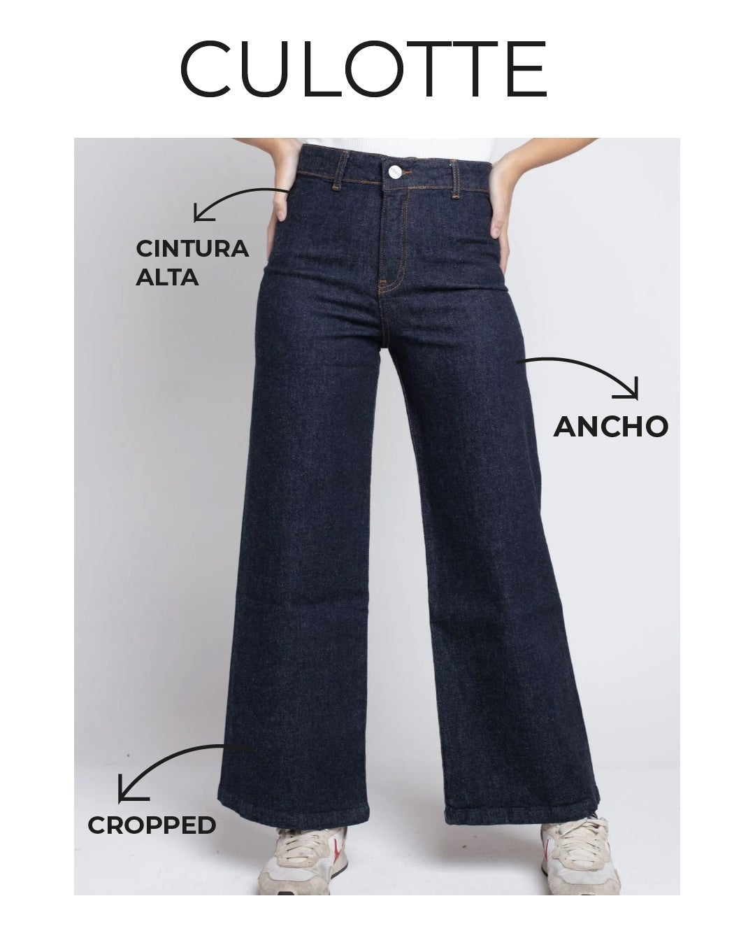 Jeans azul culotte raw