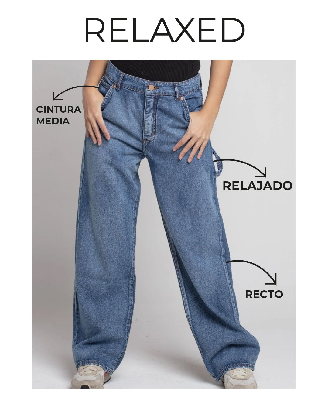 Jeans flow fit azul