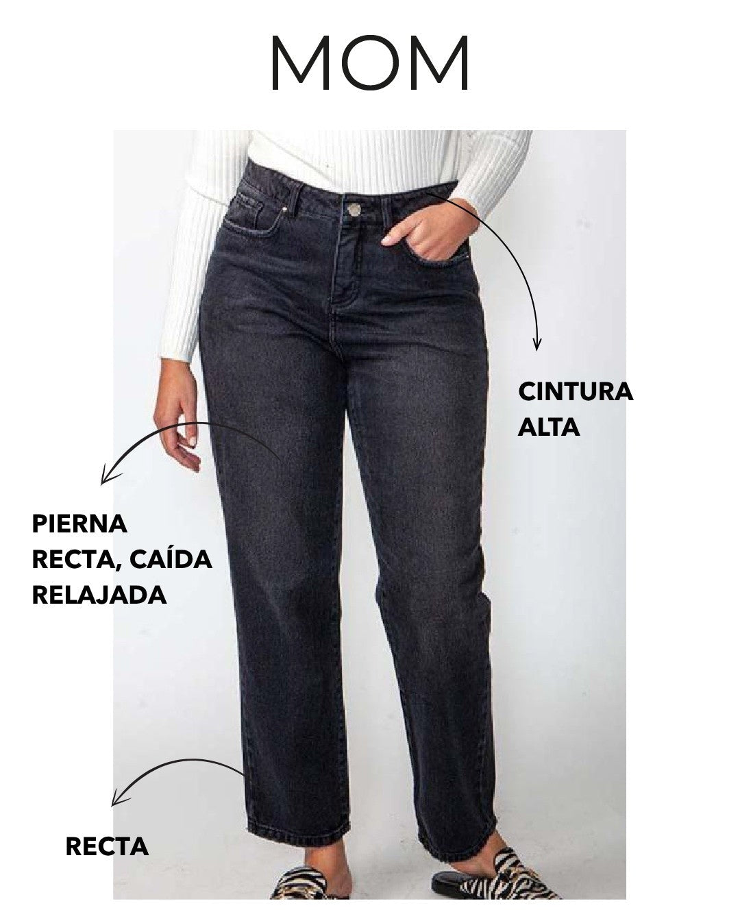 Jeans Mom tokio negro