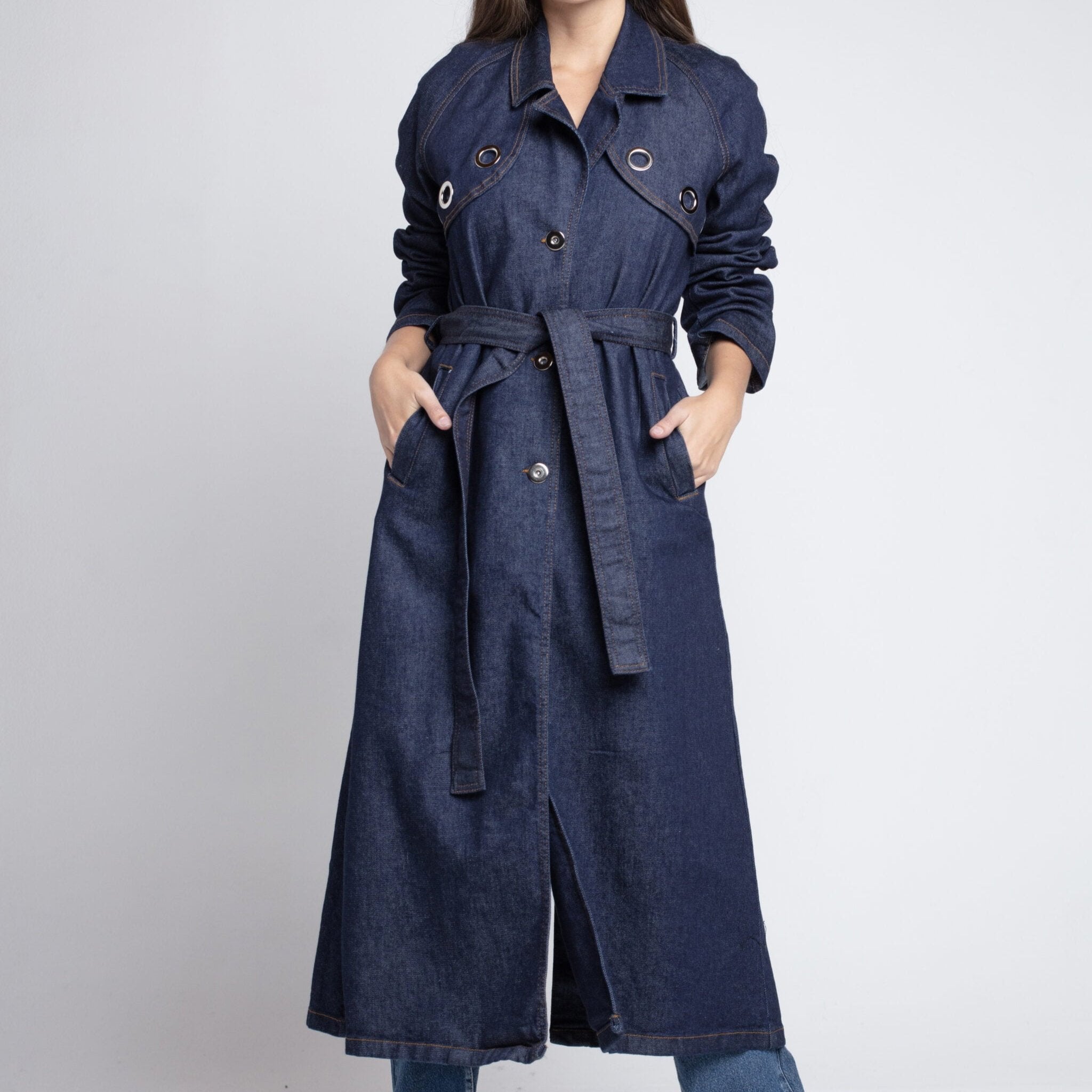 Trench Con Ojetillo Denim