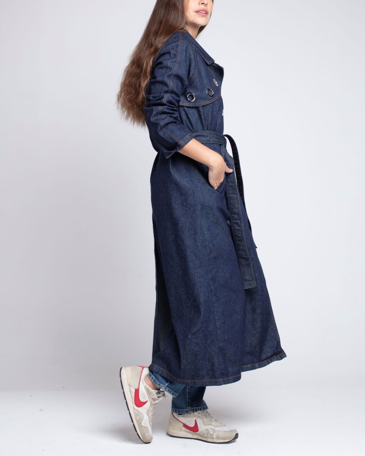 Trench Con Ojetillo Denim