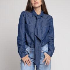 Blusa Denim Corbatin