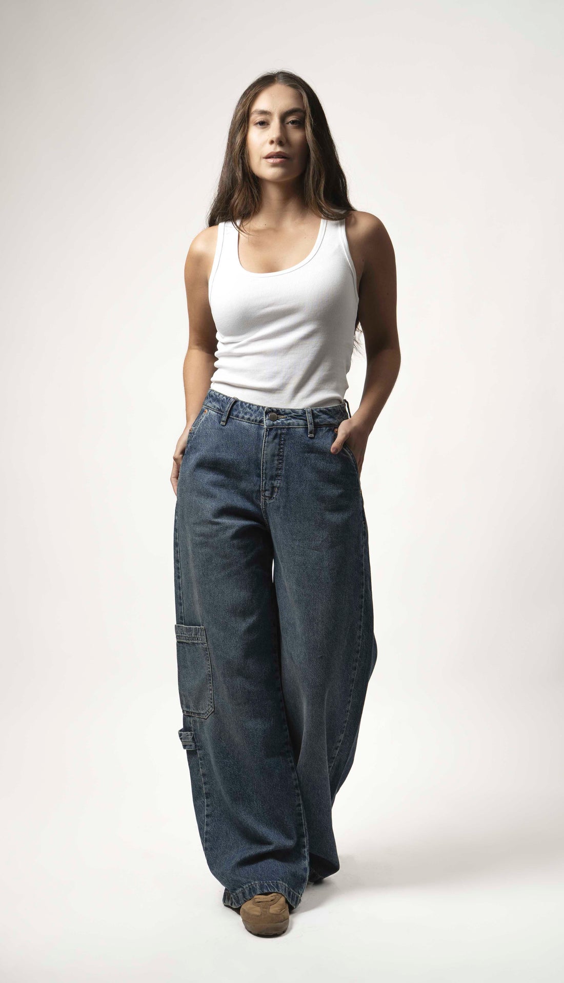 Jeans Miranda Extra Baggy contraste amarillo