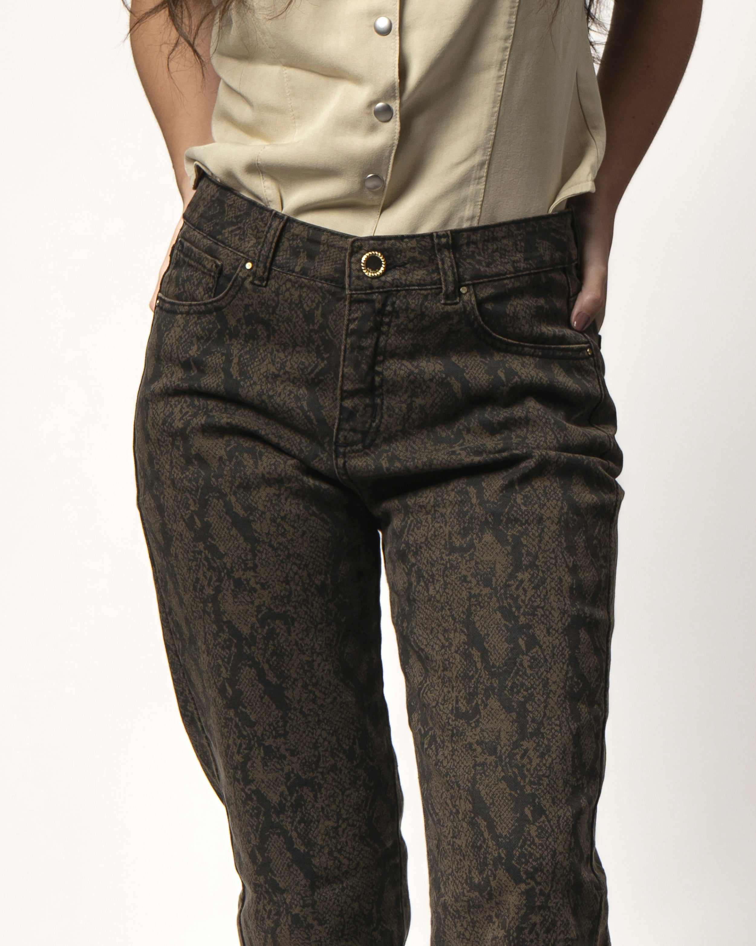JEANS PITON VERDE MILITAR