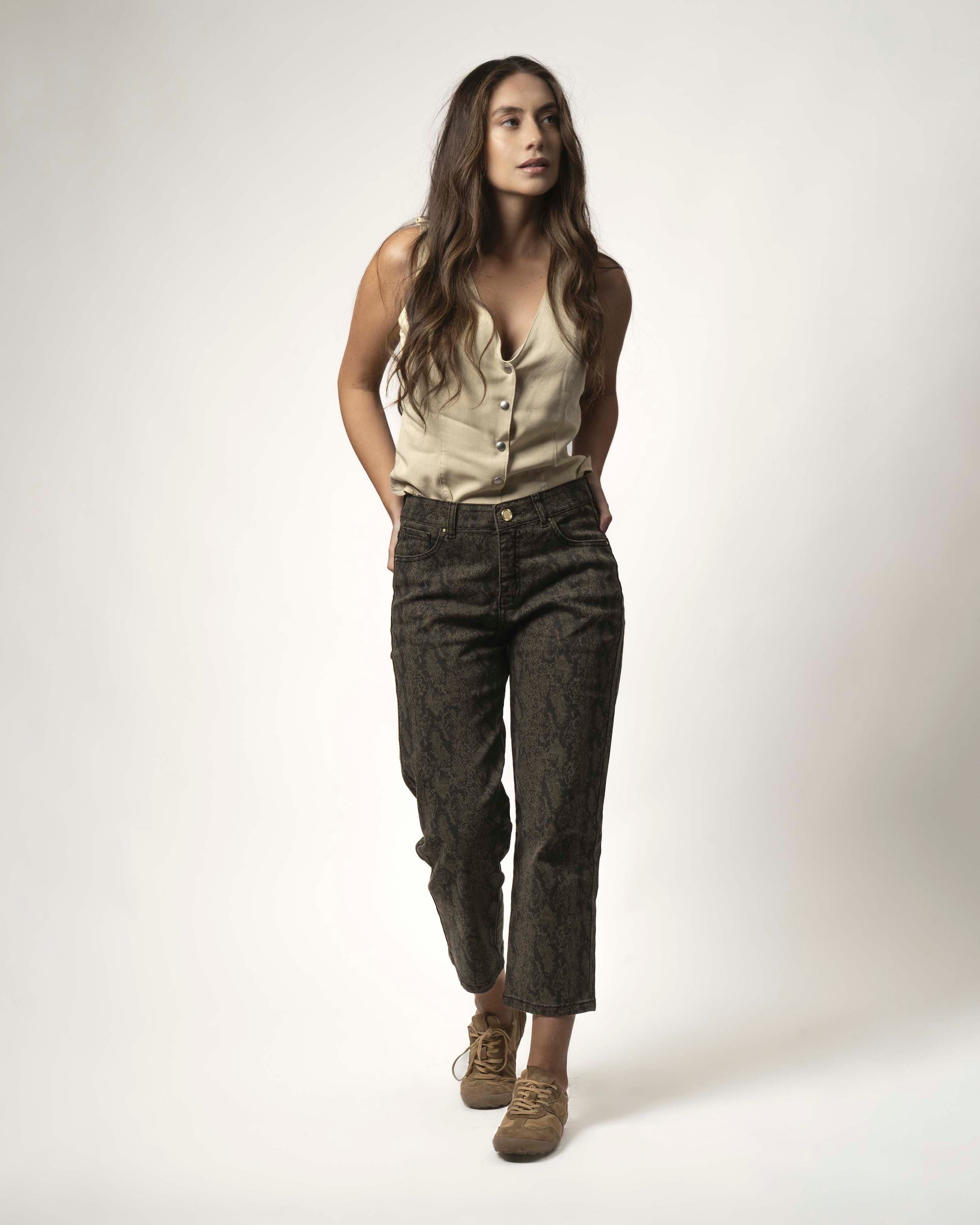 JEANS PITON VERDE MILITAR