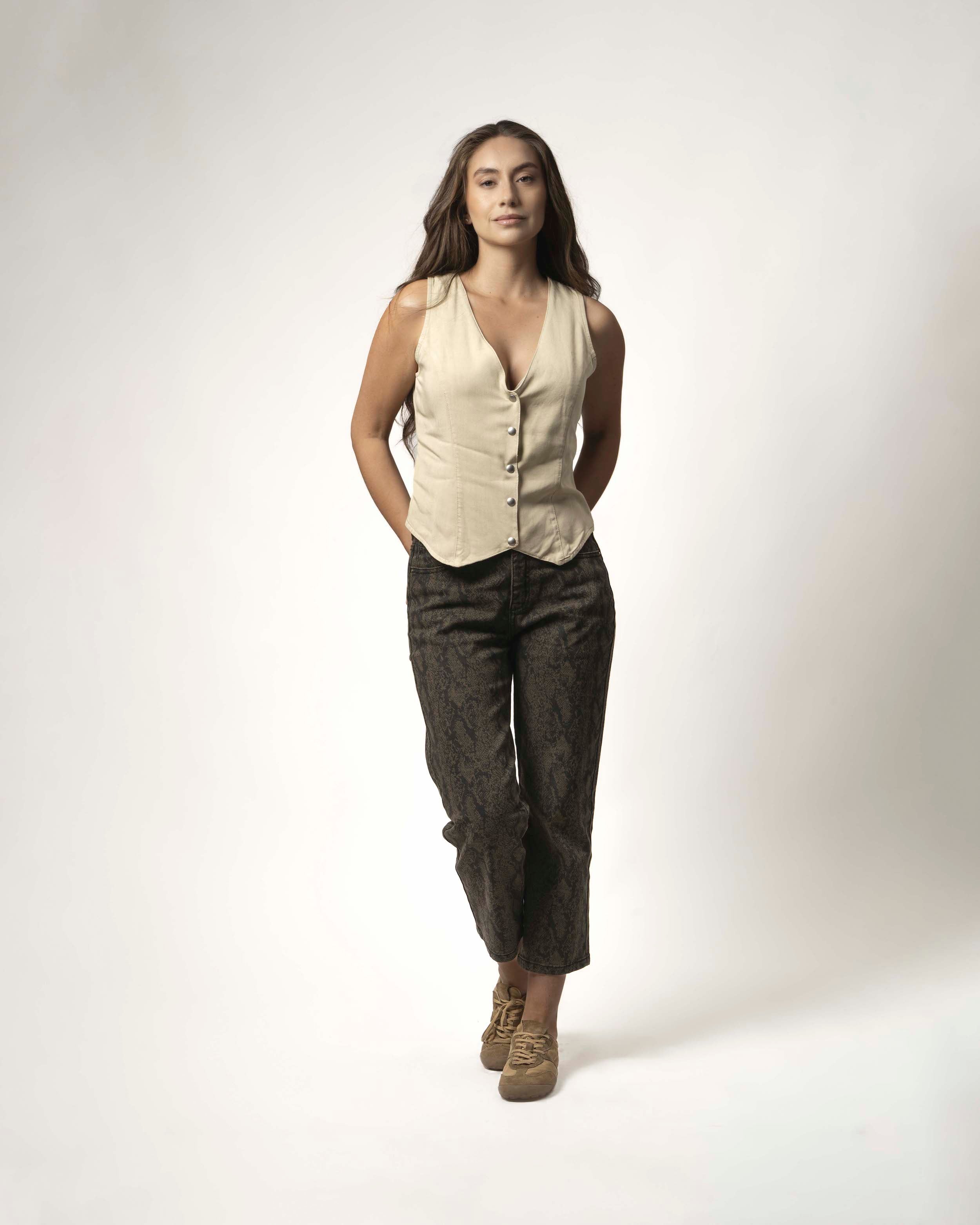 JEANS PITON VERDE MILITAR