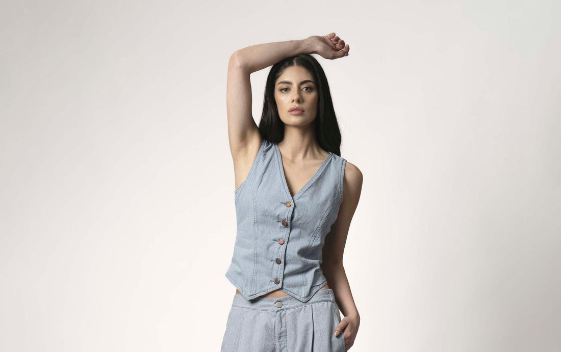 Chaleco Traje Twig Celeste