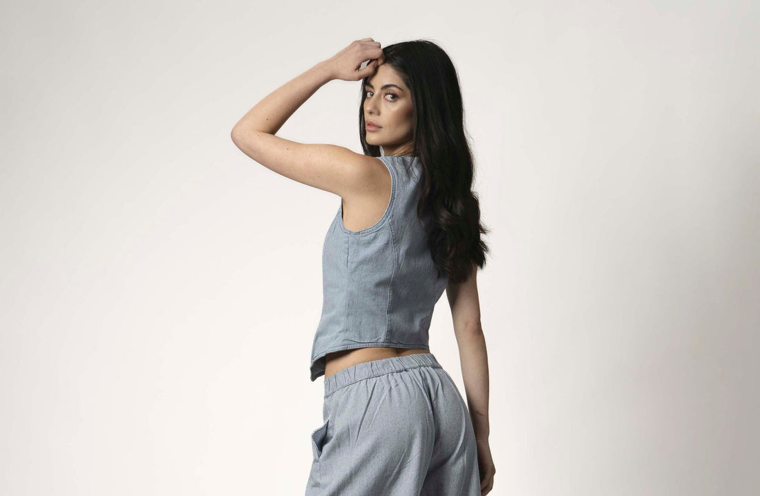 Chaleco Traje Twig Celeste