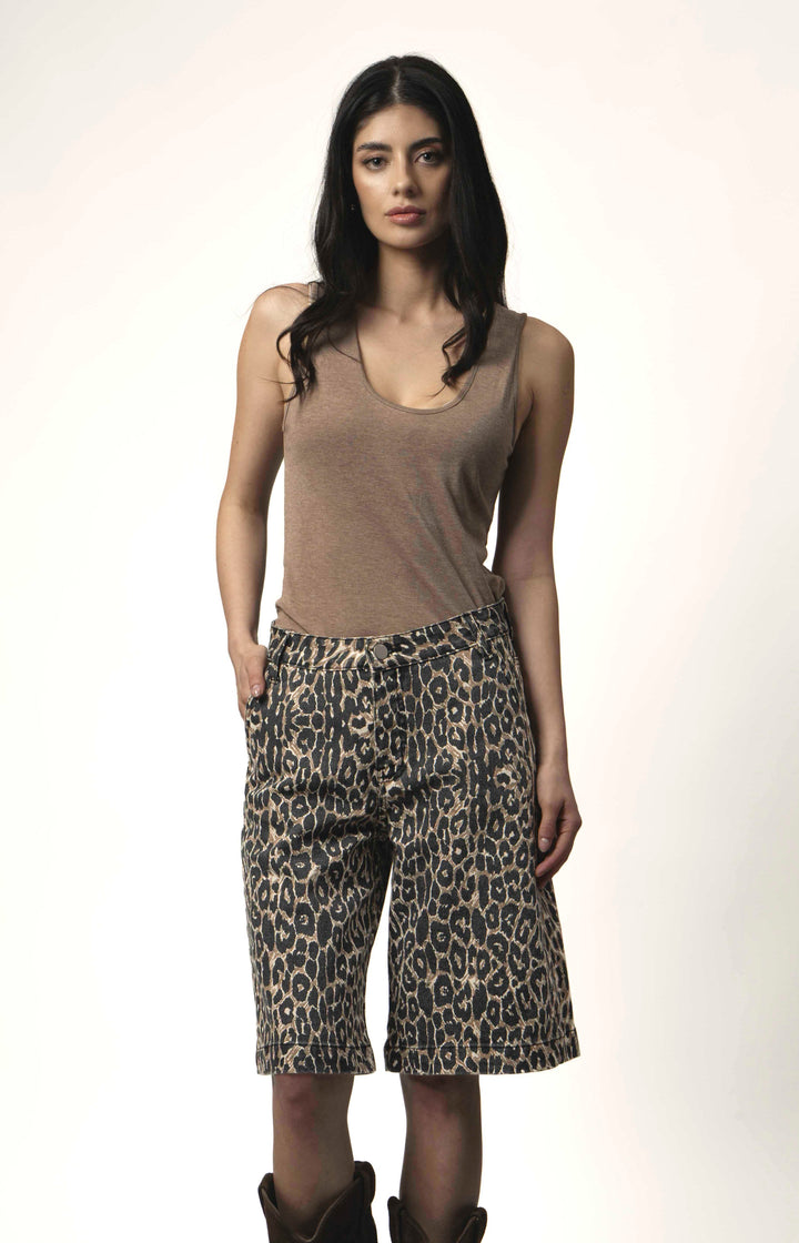 BERMUDA PALAZO ANIMAL PRINT