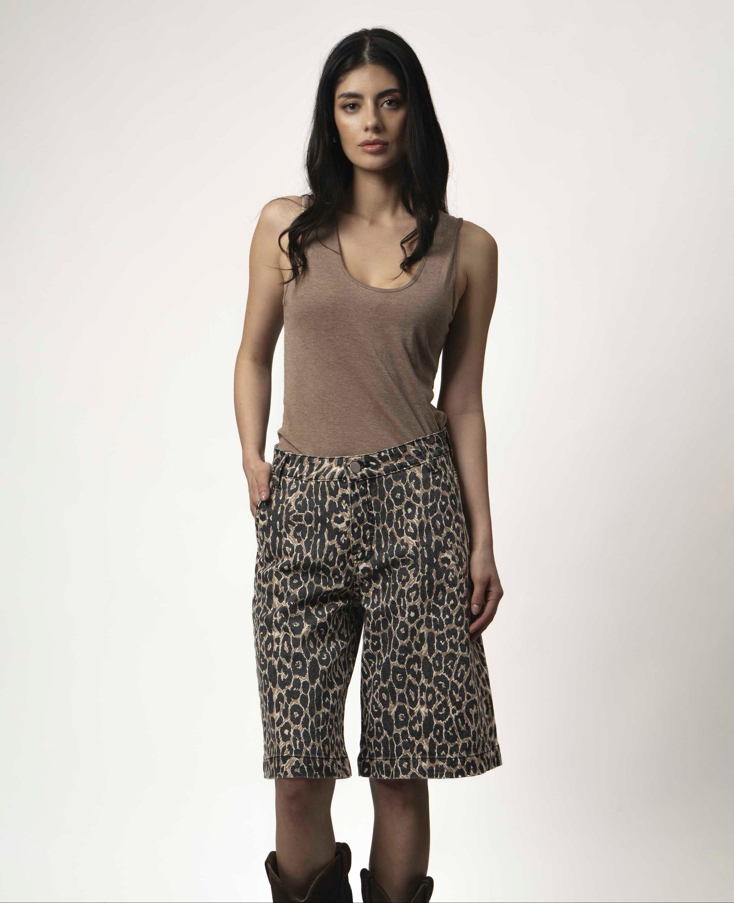 BERMUDA PALAZO ANIMAL PRINT