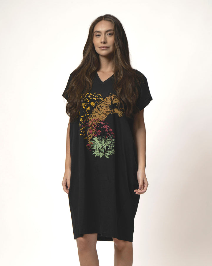 VESTIDO MIDI ESTAMPADO TIGRE