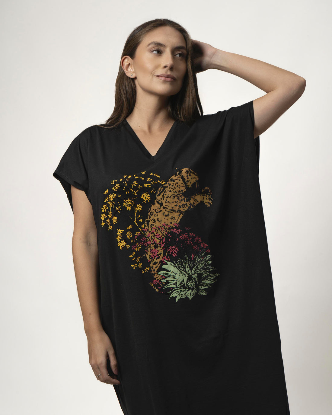 VESTIDO MIDI ESTAMPADO TIGRE