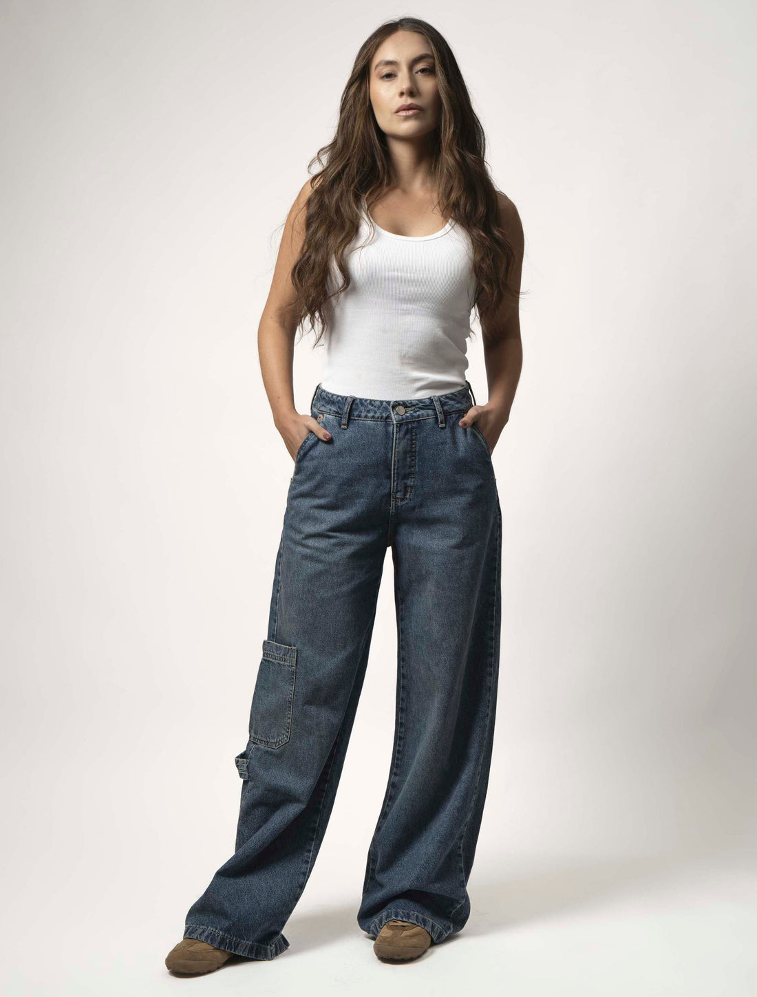 Jeans Miranda Extra Baggy contraste amarillo