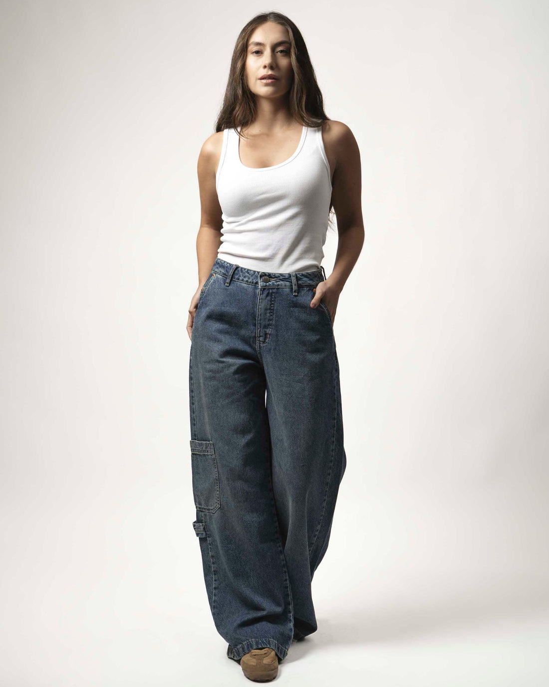 Jeans Miranda Extra Baggy contraste amarillo