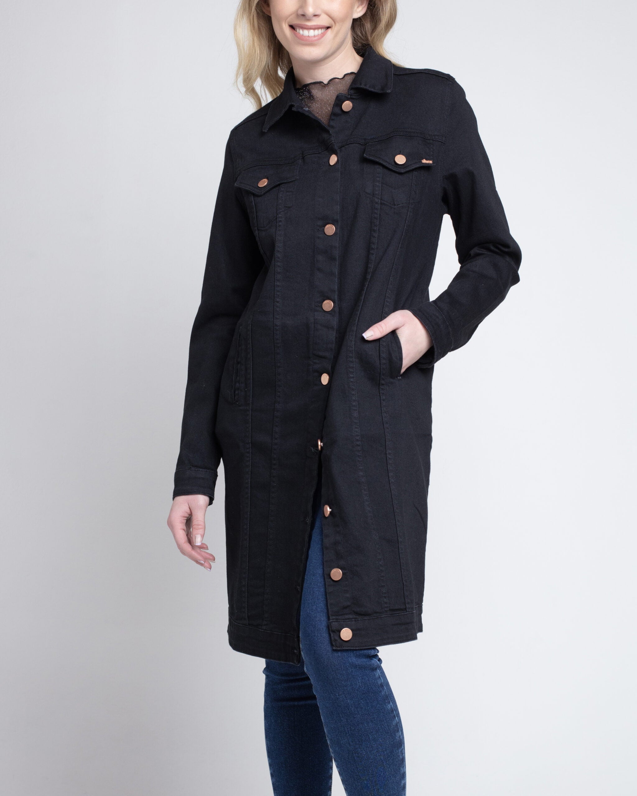 Chaqueta Extra Larga Negra