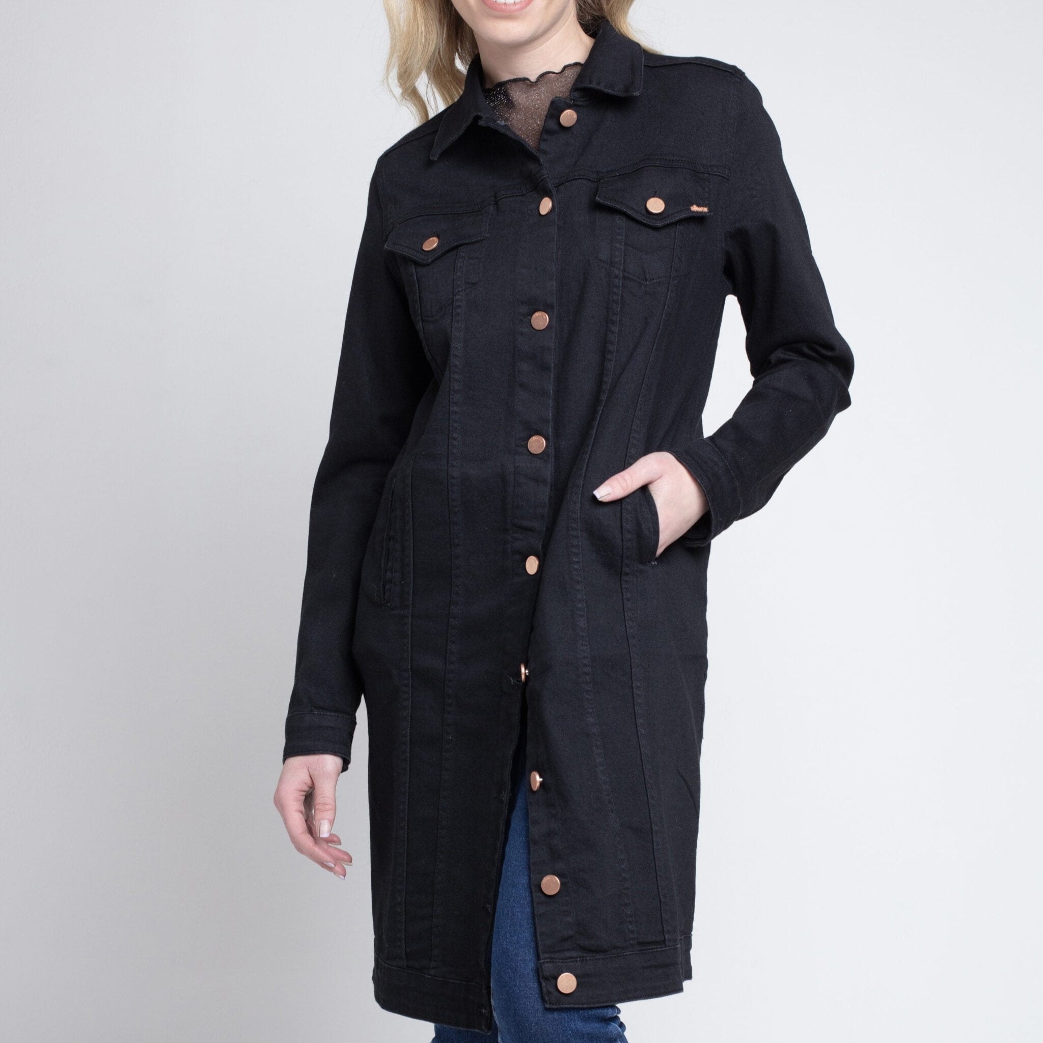 Chaqueta Extra Larga Negra