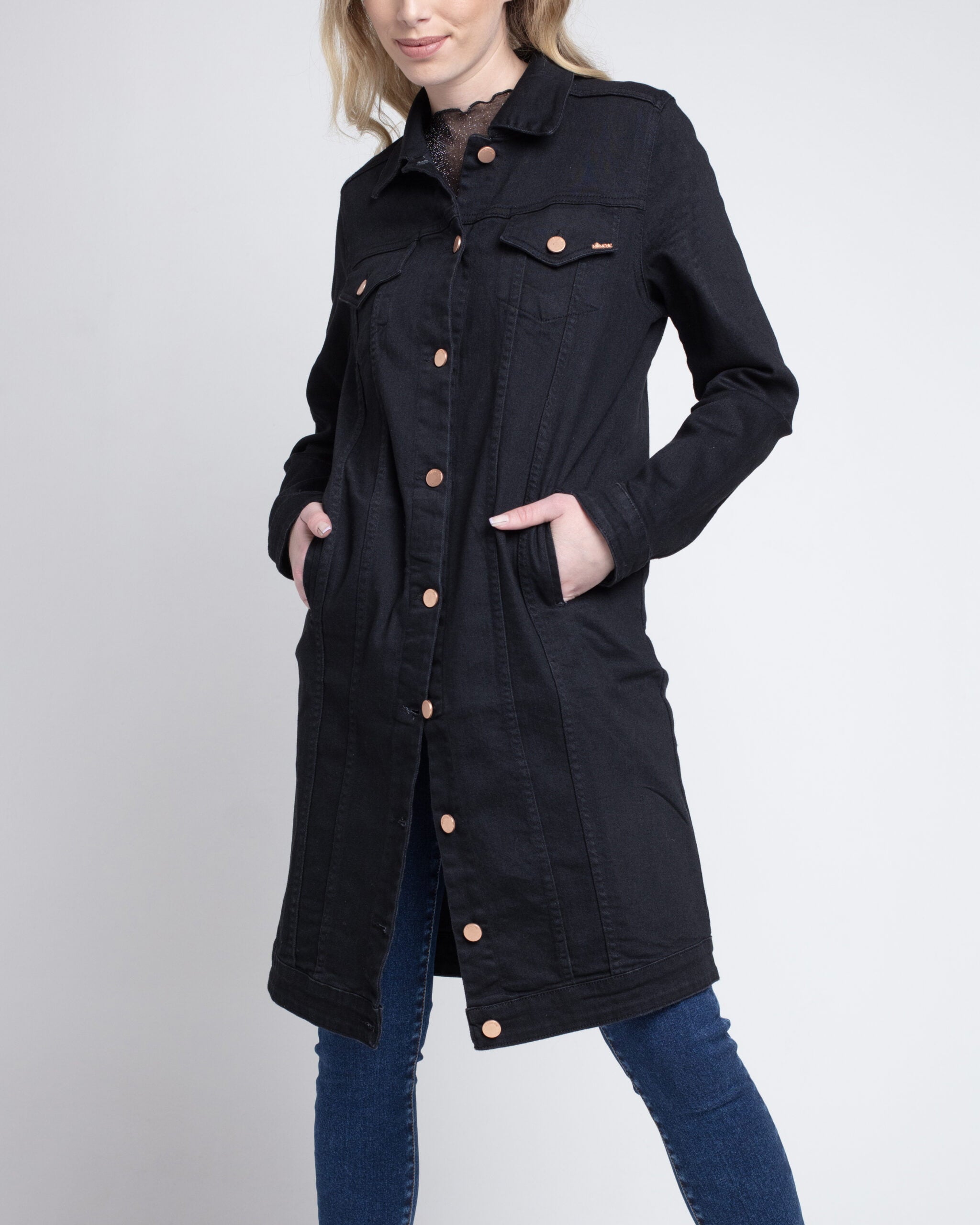 Chaqueta Extra Larga Negra