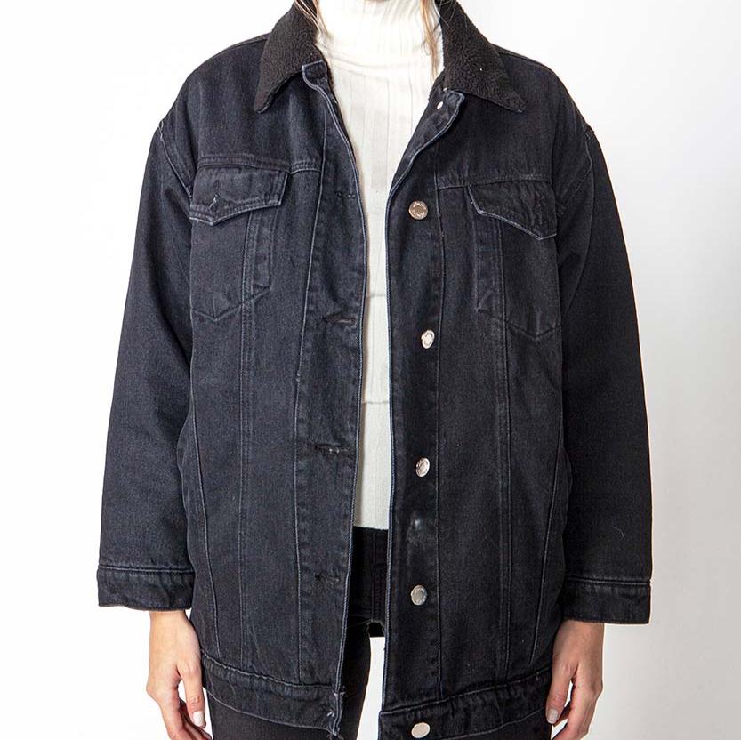 Chaqueta Chiporro Negro Over Size