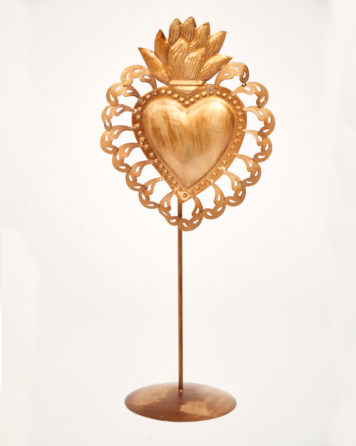 Corazón Stand Dorado 1610