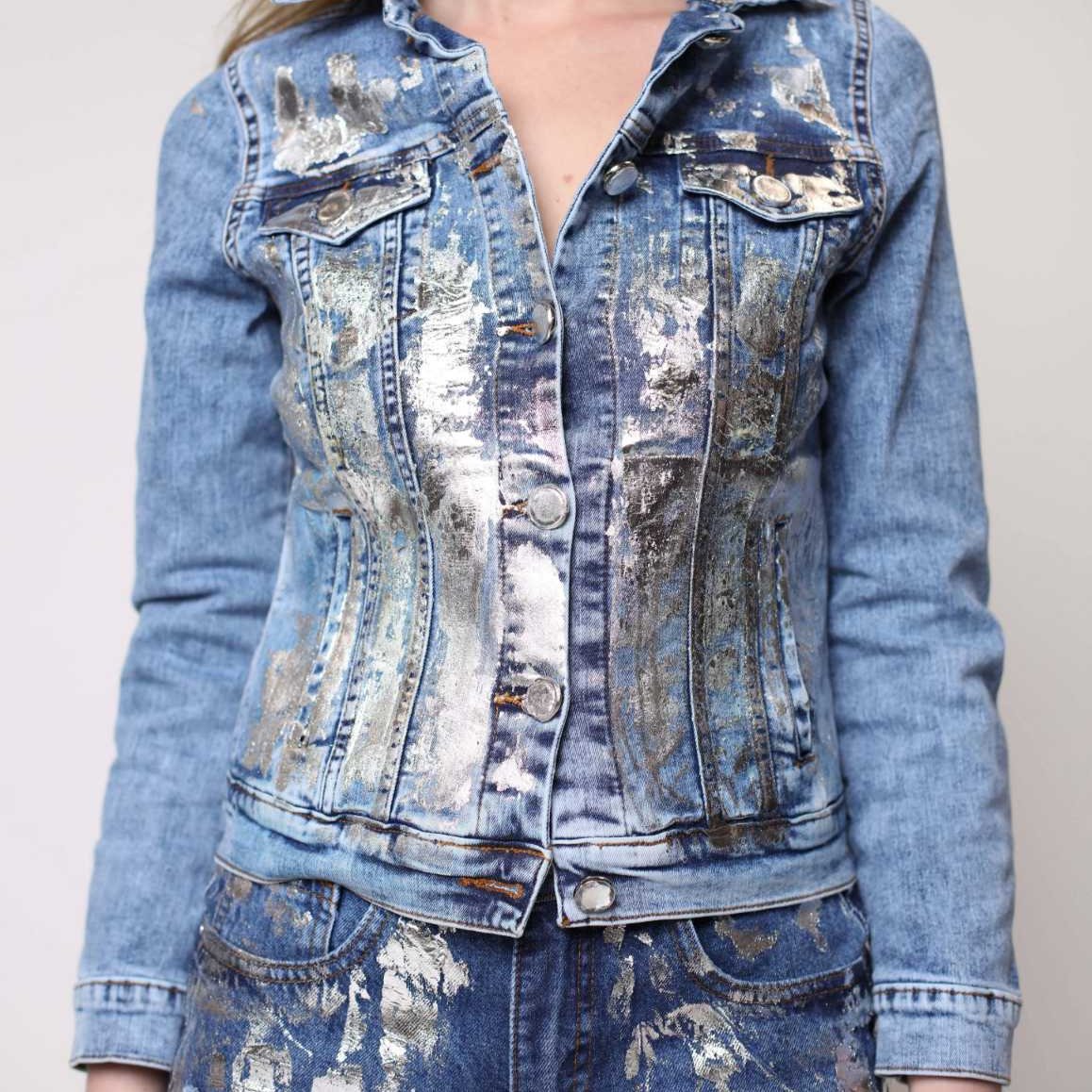 Chaqueta Hilda Metalizada Plata