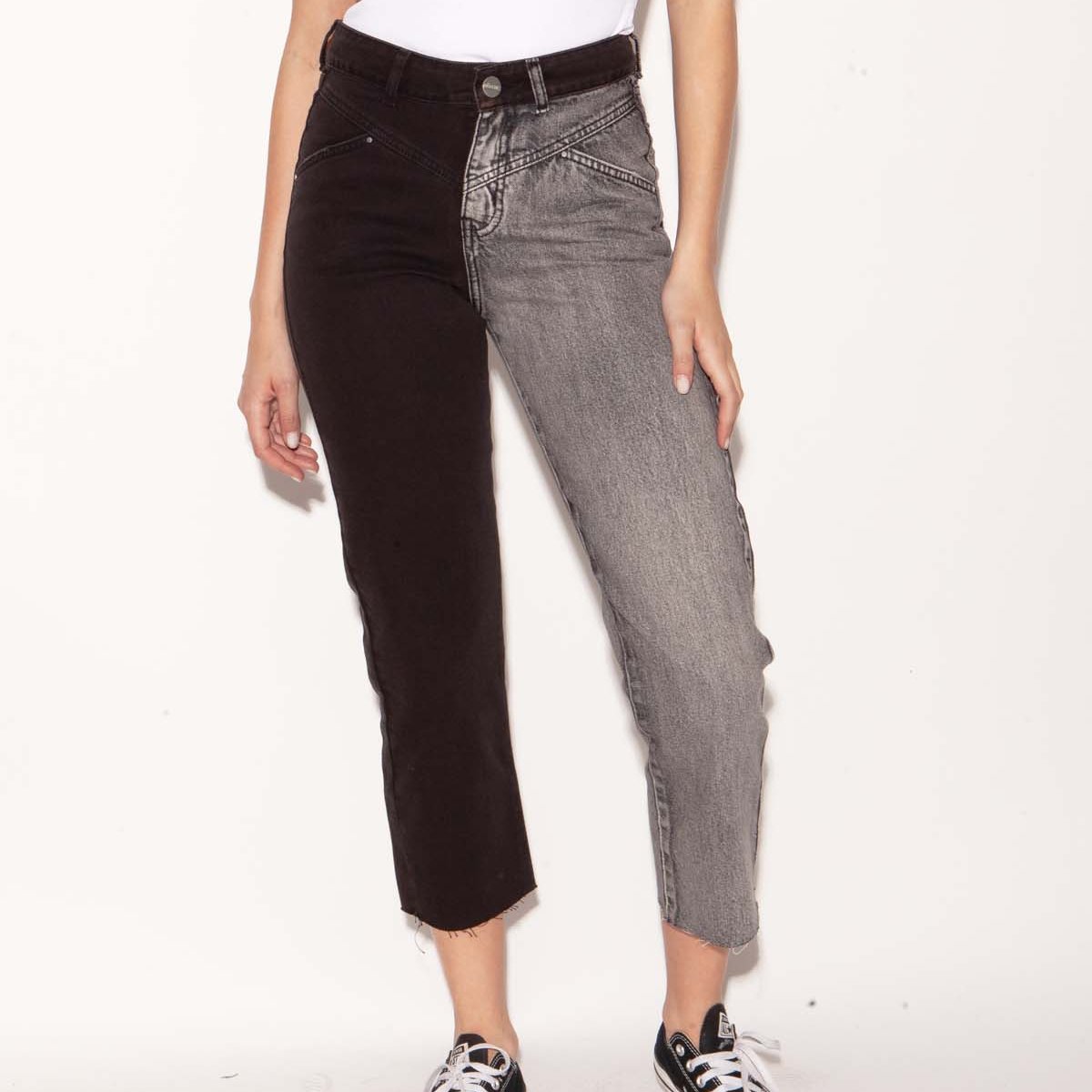 Jeans Rebeca Bicolor Negro