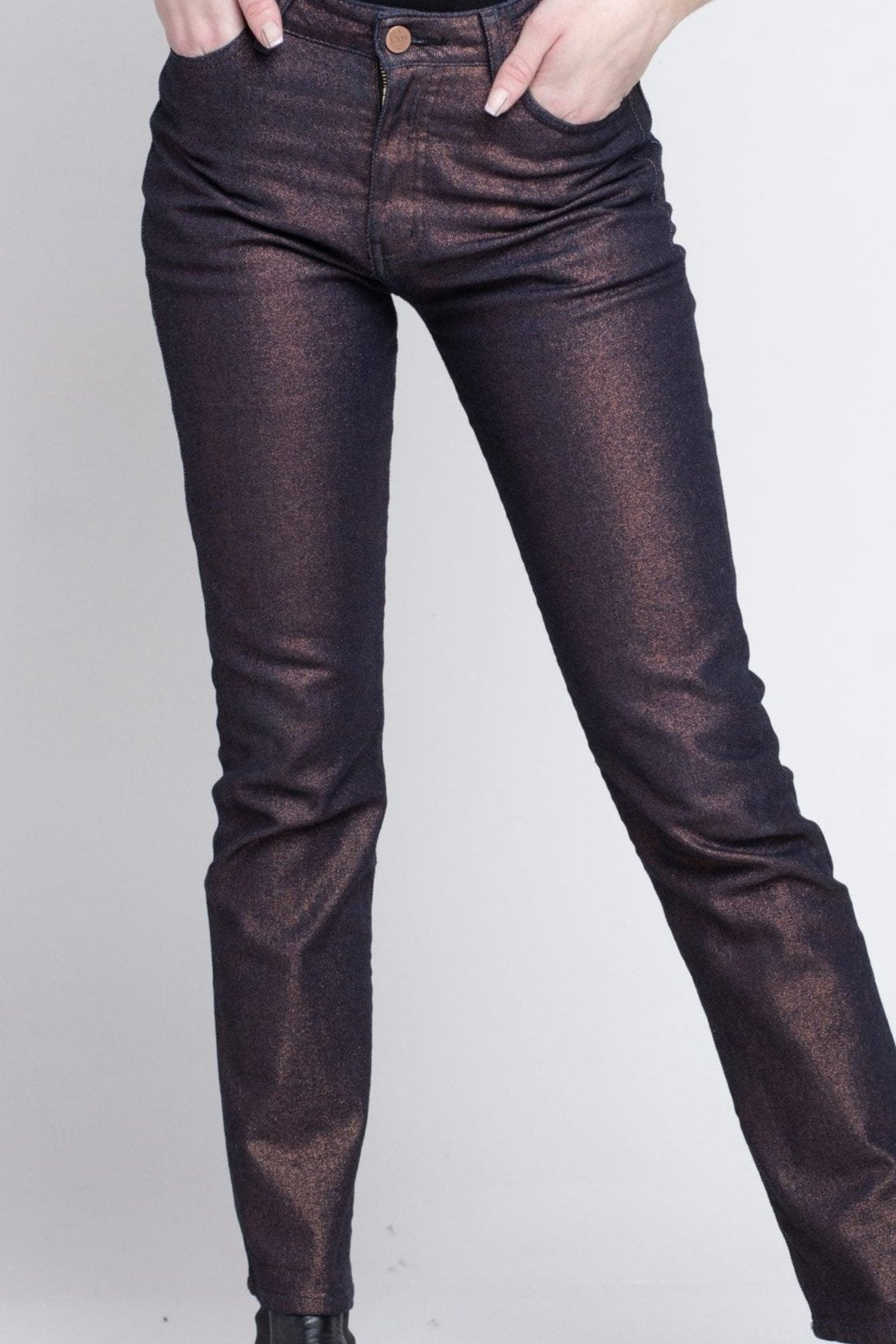 Jeans Metalizado Cobre Slim