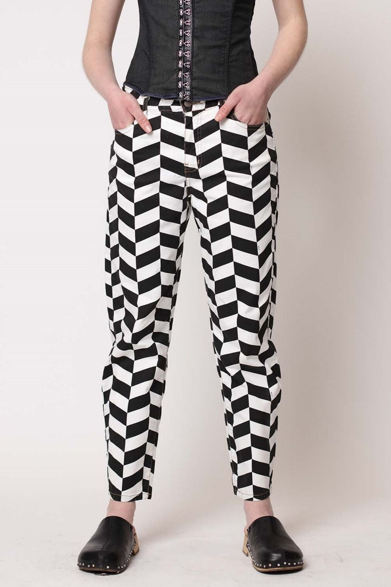 Jeans Mom Estampado Rombo