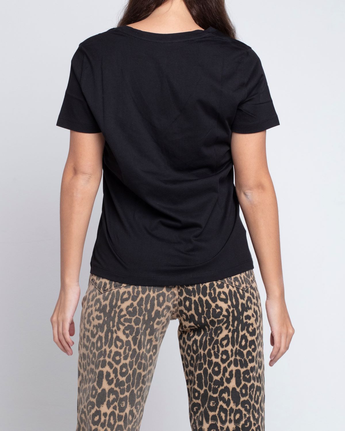 Polera algodón pima Negra Tigre